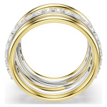 Hyperbola cocktail ring Round cut, White, Mixed metal finish